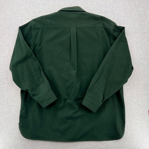 VTG LL Bean Chamois Cloth Shirt Traditional Fit Men XL Dark Green Workwear Cabin - Picture 3 of 8
